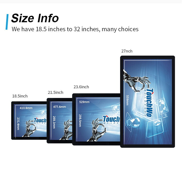 TouchWo 21.5 23.8 27 Inch Touch Screen Monitor Pc Touchscreen Monitor Industrial Android Window 10 All In One Pc For Commercial