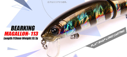 Bearking 11.3cm 13.7g  hot fishing lure minnow quality professional bait swim bait jointed bait equipped black or white hook