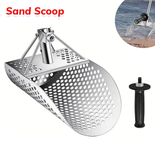 Beach Sand Scoop Shovel Metal Detector Sand Scoops Treasure Detecting Metal Detector Hunting Stainless Steel Tool Hex