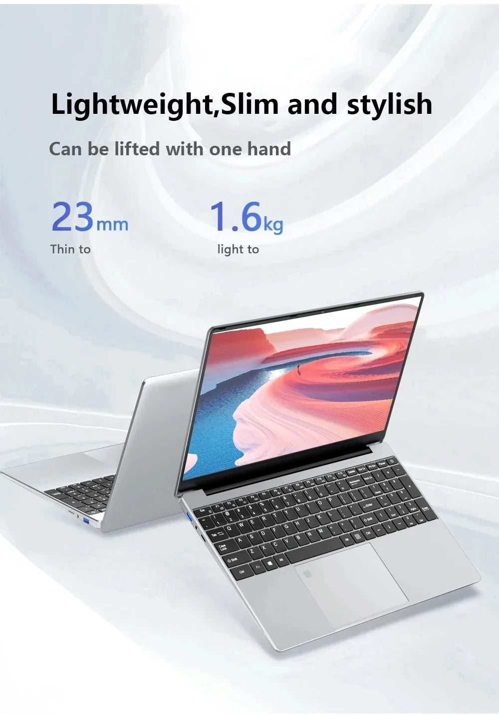 15.6 inch Laptops Office Fingerprint Unlock Notebook 16GB 1TB Windows 11 Pro Gaming Laptops Computer Intel i7-8500Y Notebook PC