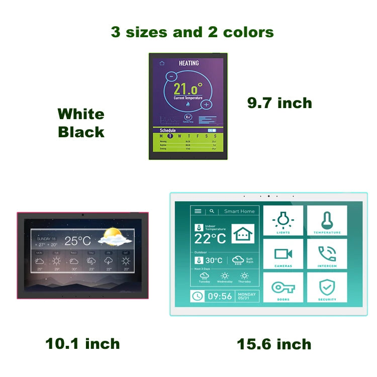 Panel de control inteligente para el hogar con pantalla táctil Android de 15,6 pulgadas, wifi 6, RJ45, PoE, protocolo Zigbee/Matter, relé, RS232, RS485, tipo C