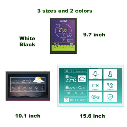 Panel de control inteligente para el hogar con pantalla táctil Android de 15,6 pulgadas, wifi 6, RJ45, PoE, protocolo Zigbee/Matter, relé, RS232, RS485, tipo C