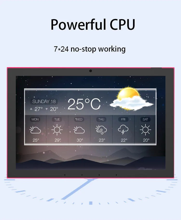 Panel de control inteligente para el hogar con pantalla táctil Android de 15,6 pulgadas, wifi 6, RJ45, PoE, protocolo Zigbee/Matter, relé, RS232, RS485, tipo C