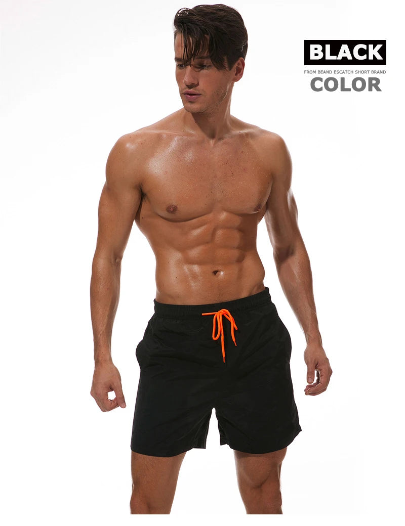 ESCATCH Man Swimwear Swim Shorts Trunks Beach Board Shorts Swimming Pants Swimsuits Mens Running Sports Surffing Shorts