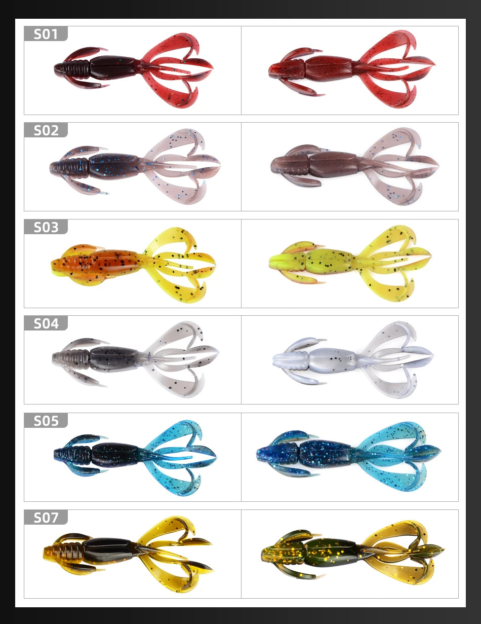 MEREDITH Crazy Flapper Fishing Lures 70mm 90mm Soft Lure Fishing Lures Soft Silicone Baits Shrimp Bass Peche Gear Fishing Tackle