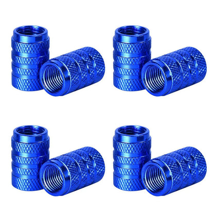 DSYCAR 4Pcs Silver Car Tire Valve Stems Cap Knurling Style Tire Valve Cap Aluminum Tire Wheel Stem Air Valve Cap for US Schrader