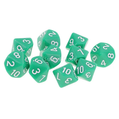 10 dados poliédricos de 10 caras D10 D8 para juegos de rol de 16 mm, dados familiares