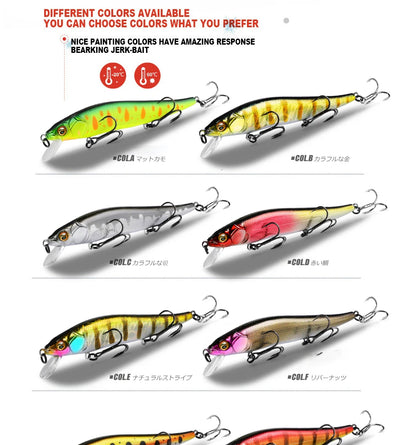 BEARKING 11cm 14g Señuelos de pesca duros superiores Cebos de calidad Minnow Wobblers Buena acción Aparejos de pesca profesionales artificiales