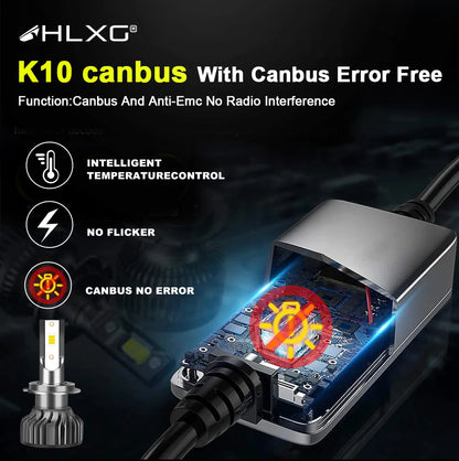 HLXG Mini Canbus lámpara H4 H7 LED faro de coche 100000LM 6000K 8000K lámpara H1 9005 HB3 9006 HB4 H8 H9 H11 faros antiniebla bombillas para coche