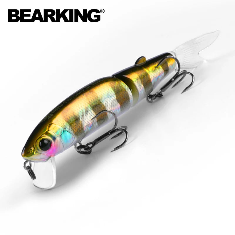 Señuelo de pesca profesional Bearking de 11,3 cm y 13,7 g, de calidad pececillo, cebo para nadar, cebo articulado, equipado con anzuelo negro o blanco