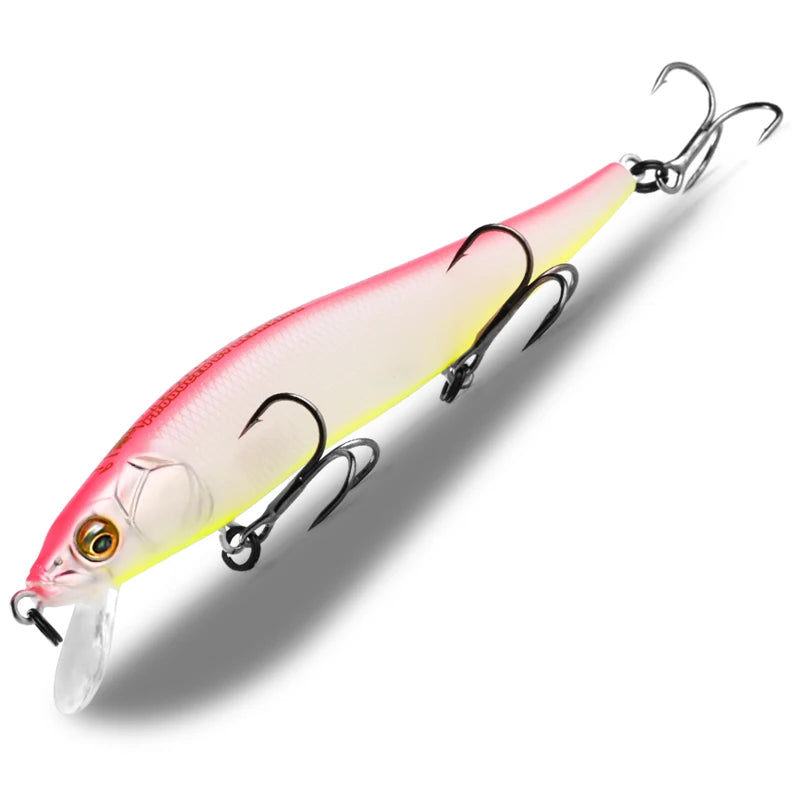 BEARKING 11cm 14g Señuelos de pesca duros superiores Cebos de calidad Minnow Wobblers Buena acción Aparejos de pesca profesionales artificiales