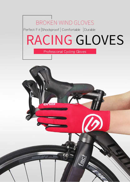 Giyo Wind Breaking Cycling Full Finger Gloves Touch Screen Anti-slip Bicycle Lycra Fabric Mittens Bicicleta Road Bike Long Glove