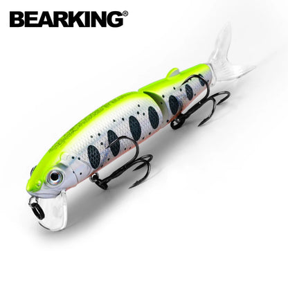 Señuelo de pesca profesional Bearking de 11,3 cm y 13,7 g, de calidad pececillo, cebo para nadar, cebo articulado, equipado con anzuelo negro o blanco