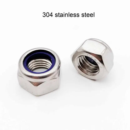 M2 M2.5 M3 M3.5 M4 M5 M6 M8 M10 M12 M14 M16 304 Stainless Steel Black Hex Nylon Insert Lock Nut Self-locking Locknut