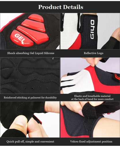 Giyo Breaking Wind Cycling Half Finger Gloves Anti-slip Bicycle Mittens Racing Road Bike Glove MTB Biciclet Guantes Ciclismo