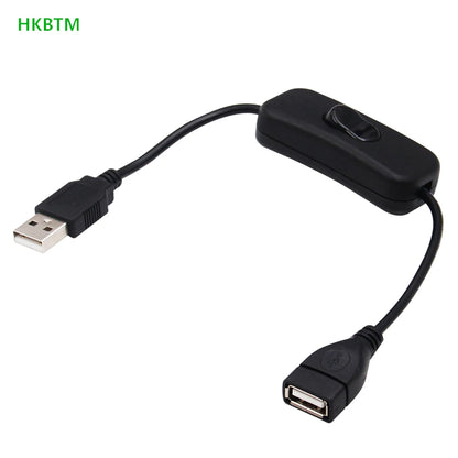 HKBTM 28cm USB Cable with Switch ON/OFF Cable Extension Toggle for USB Lamp USB Fan Power Supply Line Durable HOT SALE Adapter