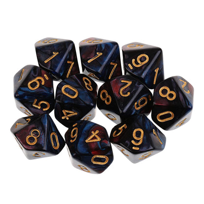 10 dados poliédricos de 10 caras D10 D8 para juegos de rol de 16 mm, dados familiares