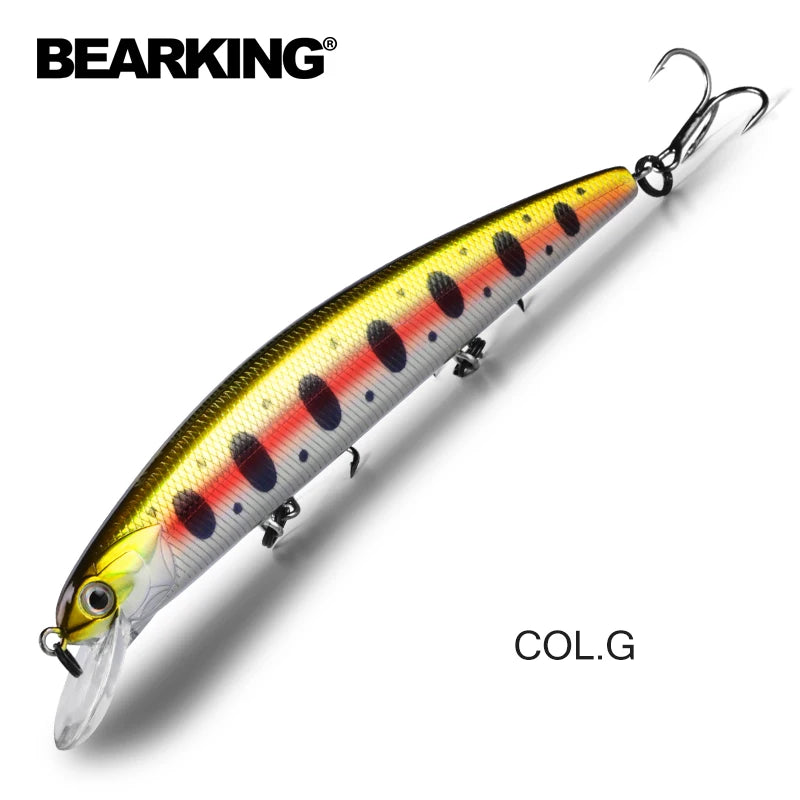 Señuelos de pesca de nuevo modelo, cebo duro, wobblers de calidad, sistema de peso superpesado Bearking 11 cm 17 g Dive 1,5 m, lanzamiento largo SP minnow