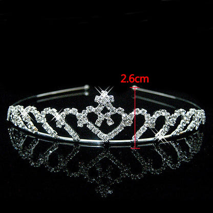 AINAMEISI Princess Crystal Tiaras and Crowns Headband Kid Girls Love Bridal Prom Crown Wedding Party Accessiories Hair Jewelry