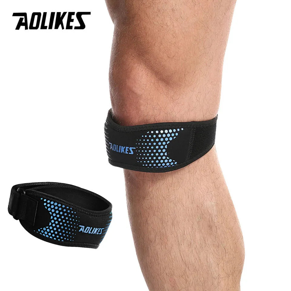 AOLIKES 1 rodillera ajustable para aliviar el dolor de rodilla, estabilizador de rótula, soporte para senderismo, fútbol, ​​baloncesto, correr y deportes