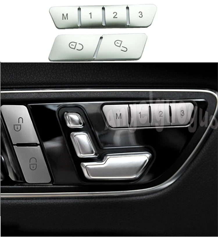 AngelguoguoCar Window glass lift button Trim Cover sticker for Mercedes Benz A/B/C(W204)/E(W212)/GLA /CLA/ GLK/ GLE-class