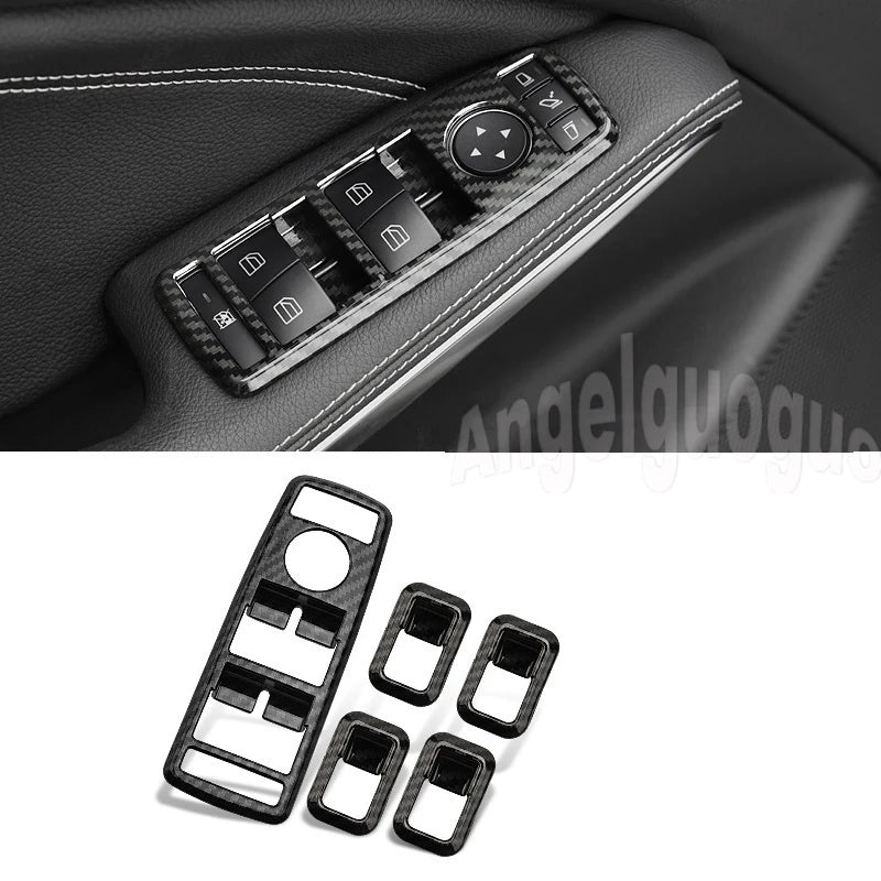 AngelguoguoCar Window glass lift button Trim Cover sticker for Mercedes Benz A/B/C(W204)/E(W212)/GLA /CLA/ GLK/ GLE-class