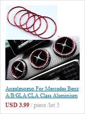 Angelguoguo Adhesivo para salida de aire de aleación de aluminio para Mercedes Benz Clase A/B/GLA/CLA/Panel de instrumentos Anillo decorativo para salida de aire