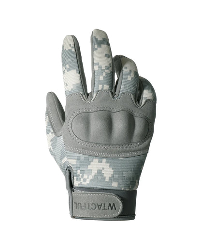 Guantes tácticos ACU camuflaje pantalla táctil paintball combate lucha carcasa dura bicicleta guantes de dedos completos hombres