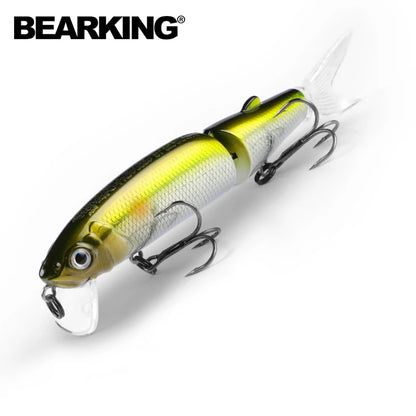 Señuelo de pesca profesional Bearking de 11,3 cm y 13,7 g, de calidad pececillo, cebo para nadar, cebo articulado, equipado con anzuelo negro o blanco