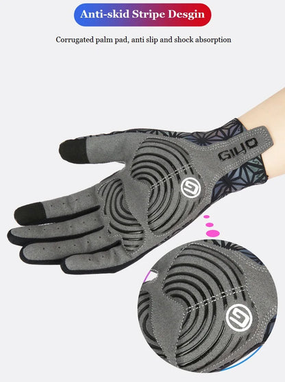 Giyo Wind Breaking Cycling Full Finger Gloves Touch Screen Anti-slip Bicycle Lycra Fabric Mittens Bicicleta Road Bike Long Glove