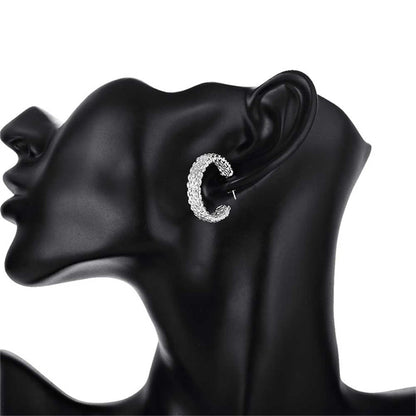 DOTEFFIL Pendientes de plata de ley 925 de moda para mujer, pendientes redondos, regalo de Navidad, fiesta, joyería de boda