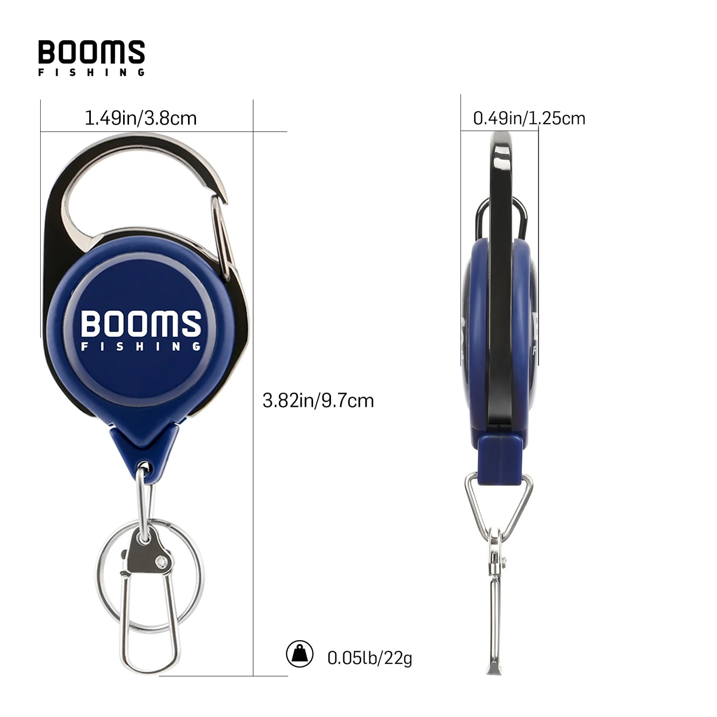 Booms Fishing RG1 Fly Fishing Retractor Tools Extractor Keeper Retractable Key Chain Reel Badge Holder Tackle Boxes Accessories