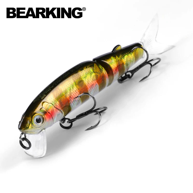 Señuelo de pesca profesional Bearking de 11,3 cm y 13,7 g, de calidad pececillo, cebo para nadar, cebo articulado, equipado con anzuelo negro o blanco