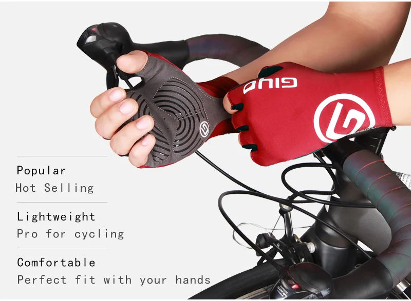 Giyo Breaking Wind Cycling Half Finger Gloves Anti-slip Bicycle Mittens Racing Road Bike Glove MTB Biciclet Guantes Ciclismo