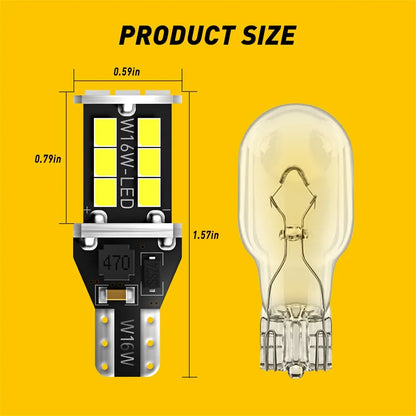 AUXITO 2 bombillas LED T15 W16W Canbus sin error 2835 SMD luz de marcha atrás 921 912 bombilla de xenón 6000K blanca para coche