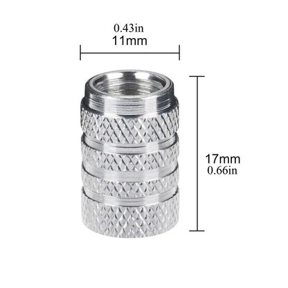 DSYCAR 4Pcs Silver Car Tire Valve Stems Cap Knurling Style Tire Valve Cap Aluminum Tire Wheel Stem Air Valve Cap for US Schrader