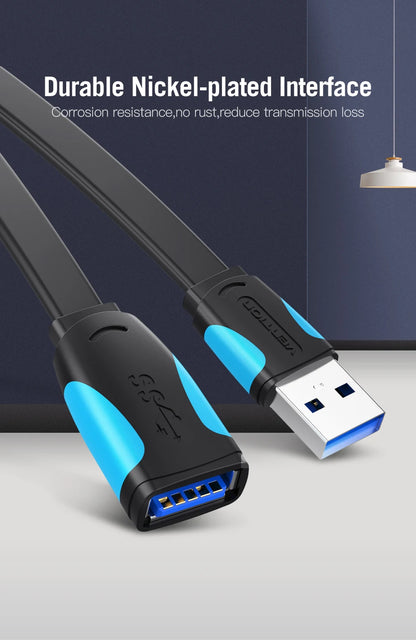 Vention USB to USB Cable USB 3.0 2.0 Male to Female Extension Cable USB 3.0 Data Cord for Smart TV PC SSD USB 2.0 Cable Extender