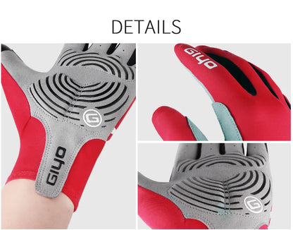 Giyo Wind Breaking Cycling Full Finger Gloves Touch Screen Anti-slip Bicycle Lycra Fabric Mittens Bicicleta Road Bike Long Glove