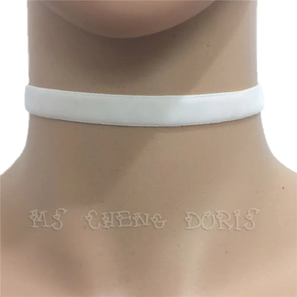 Valentine's Day Gift Punk Gothic White Velvet Choker Necklace Tattoo Necklaces Women Chocker Collares Mujer Collier Femme Bijoux