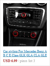 Angelguoguo Adhesivo para salida de aire de aleación de aluminio para Mercedes Benz Clase A/B/GLA/CLA/Panel de instrumentos Anillo decorativo para salida de aire