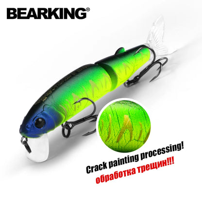 Señuelo de pesca profesional Bearking de 11,3 cm y 13,7 g, de calidad pececillo, cebo para nadar, cebo articulado, equipado con anzuelo negro o blanco