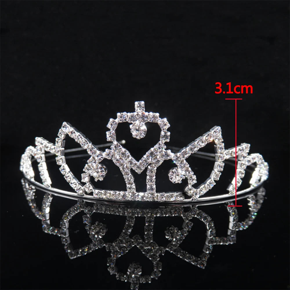 AINAMEISI Princess Crystal Tiaras and Crowns Headband Kid Girls Love Bridal Prom Crown Wedding Party Accessiories Hair Jewelry