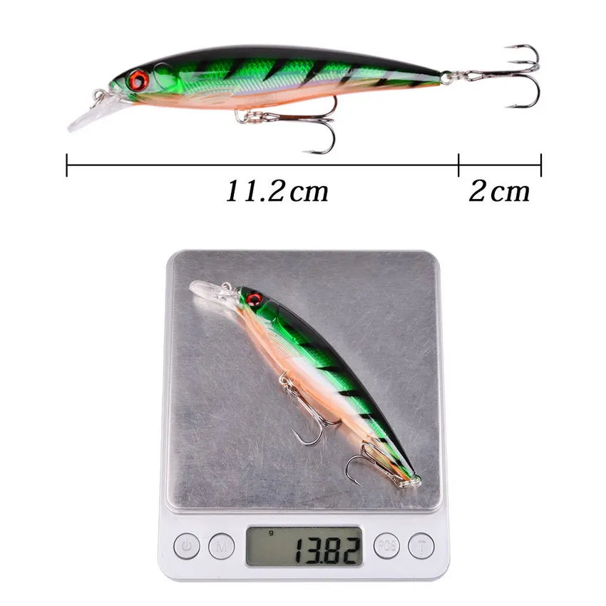 1PCS Laser Minnow Fishing Lure 11CM 13G pesca hooks fish wobbler tackle crankbait artificial japan hard bait swimbait