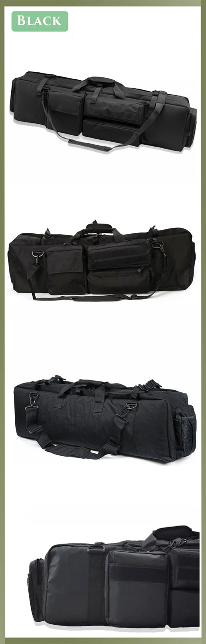 Mochila táctica de caza de nailon 1000D, bolsa de transporte cuadrada para dos rifles con correa para el hombro, bolsa para pistola Airsoft, estuche de protección para tiro