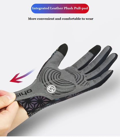 Giyo Wind Breaking Cycling Full Finger Gloves Touch Screen Anti-slip Bicycle Lycra Fabric Mittens Bicicleta Road Bike Long Glove