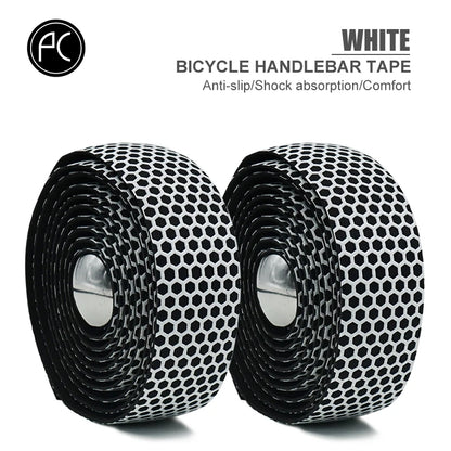 PCycling Bicycle Handlebar Tape Road Bike PU Leather Perforated Belt Breathable Soft Bike Handlebar Tape MTB Fixed Gear Belt