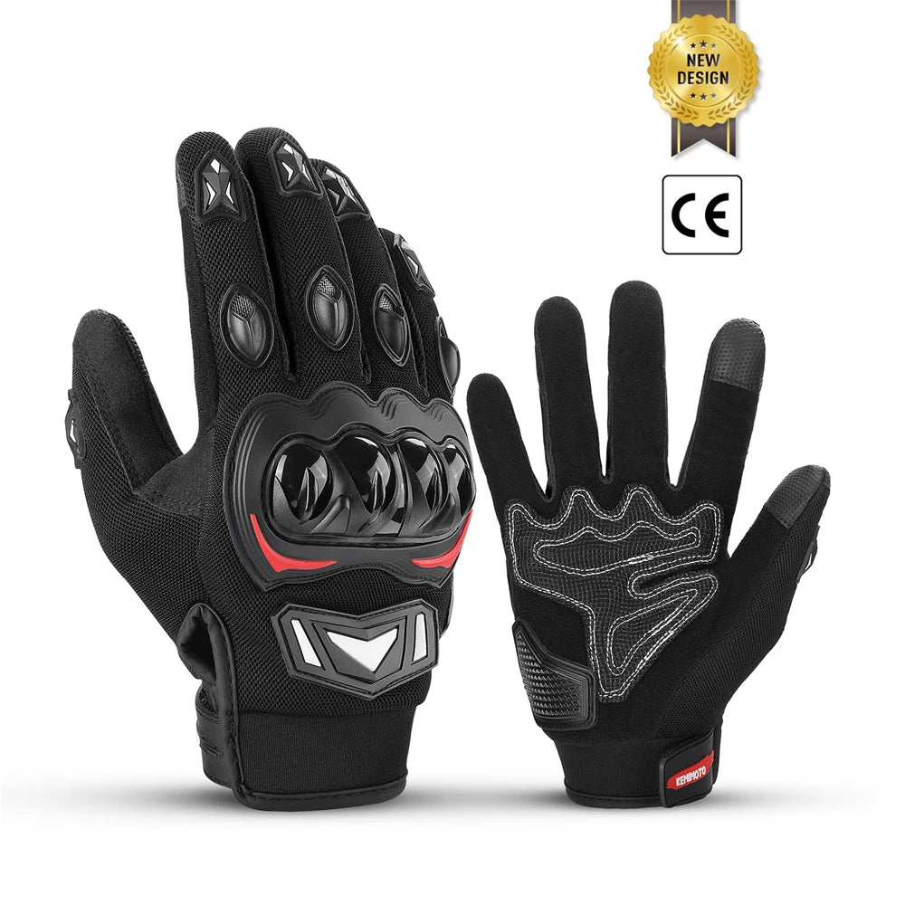 Guantes de motocicleta CE, guantes de verano para montar a caballo, guantes tácticos de pantalla táctil con nudillos duros para motocross, ATV, UTV