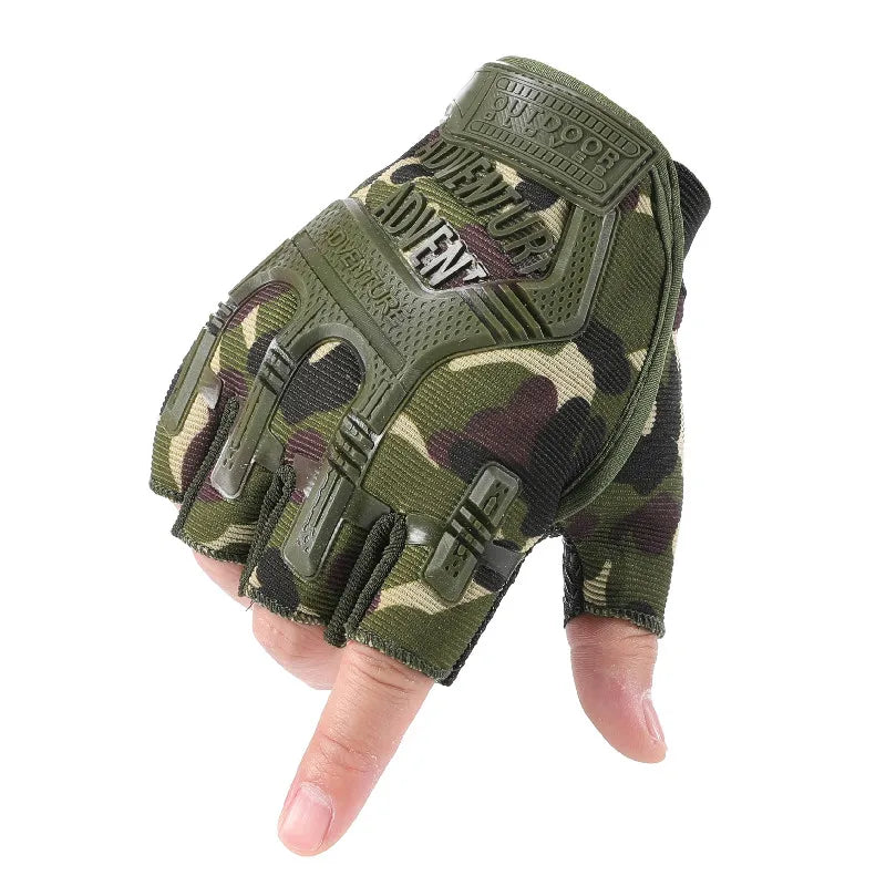 1Pair Gear Fingerless Hard Knuckle Tactical Gloves Men Half Finger Fitness Sport Gym Driving Riding Motorcycle Gloves