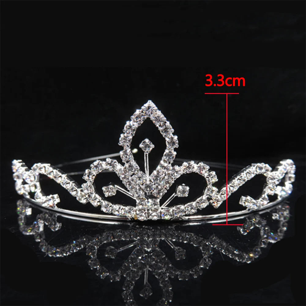 AINAMEISI Princess Crystal Tiaras and Crowns Headband Kid Girls Love Bridal Prom Crown Wedding Party Accessiories Hair Jewelry