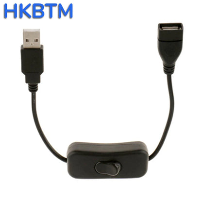 HKBTM 28cm USB Cable with Switch ON/OFF Cable Extension Toggle for USB Lamp USB Fan Power Supply Line Durable HOT SALE Adapter